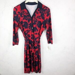 [Talbots] NWT Classic Red / Navy Floral Dress